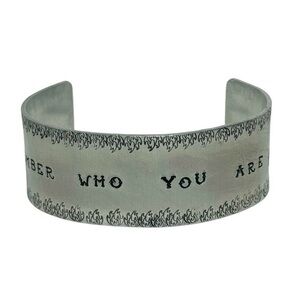 Handmade motivational rising phoenix adjustable‎ silver wide cuff bracelet